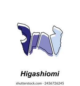 Map of Higashiomi City Design, Logo Vector Design. Abstract, designs concept Template for your company