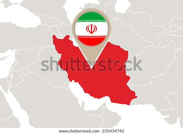 Map Highlighted Iran Map Flag เวกเตอร์สต็อก ปลอดค่าลิขสิทธิ์