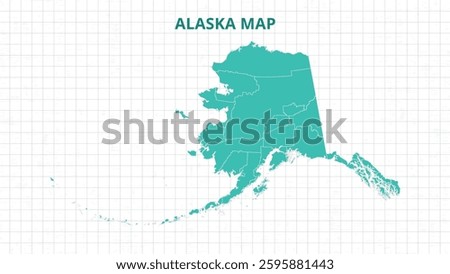 A Map highlighting Alaska Map, Alaska modern map with Grey Color Hi detailed Vector, geographical borders