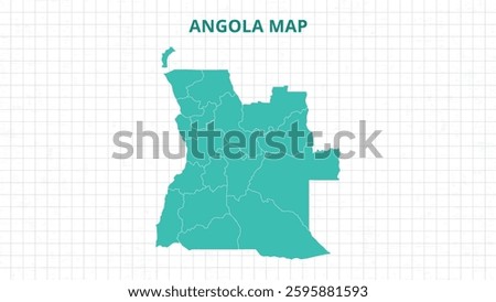 A Map highlighting Angola Map, Angola modern map with Grey Color Hi detailed Vector, geographical borders