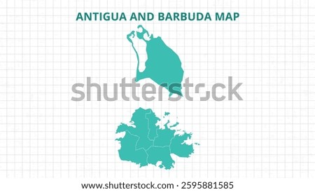 A Map highlighting Antigua and Barbuda Map, Antigua and Barbuda modern map with Grey Color Hi detailed Vector, geographical borders