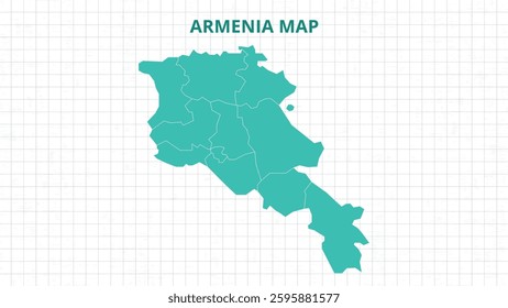 A Map highlighting Armenia Map, Armenia modern map with Grey Color Hi detailed Vector, geographical borders