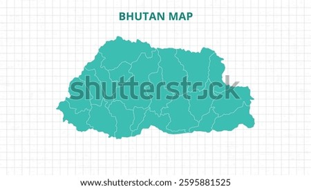 A Map highlighting Bhutan Map, Bhutan modern map with Grey Color Hi detailed Vector, geographical borders