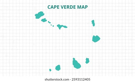 A Map highlighting Cape Verde Map, Cape Verde modern map with Grey Color Hi detailed Vector, geographical borders