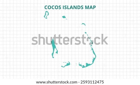 A Map highlighting Cocos Islands Map, Cocos Islands modern map with Grey Color Hi detailed Vector, geographical borders