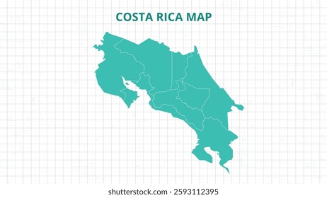 A Map highlighting Costa Rica Map, Costa Rica modern map with Grey Color Hi detailed Vector, geographical borders