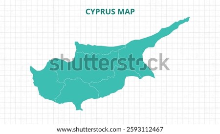A Map highlighting Cyprus Map, Cyprus modern map with Grey Color Hi detailed Vector, geographical borders