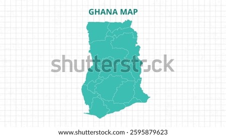 A Map highlighting Ghana Map, Ghana modern map with Grey Color Hi detailed Vector, geographical borders
