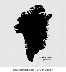 Map highlighting Greenland Map, Modern Greenland map with dark grey color, high detail vector, geographic boundaries.