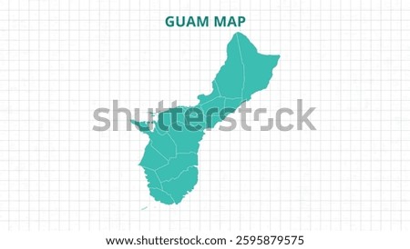 A Map highlighting Guam Map, Guam modern map with Grey Color Hi detailed Vector, geographical borders