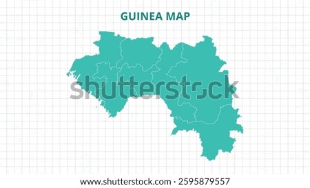 A Map highlighting Guinea Map, Guinea modern map with Grey Color Hi detailed Vector, geographical borders