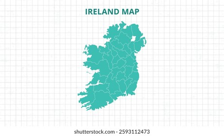 A Map highlighting Ireland Map, Ireland modern map with Grey Color Hi detailed Vector, geographical borders