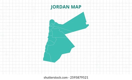 A Map highlighting Jordan Map, Jordan modern map with Grey Color Hi detailed Vector, geographical borders