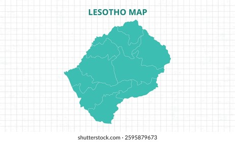 A Map highlighting Lesotho Map, Lesotho modern map with Grey Color Hi detailed Vector, geographical borders