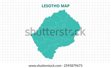 A Map highlighting Lesotho Map, Lesotho modern map with Grey Color Hi detailed Vector, geographical borders