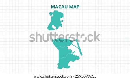 A Map highlighting Macau Map, Macau modern map with Grey Color Hi detailed Vector, geographical borders