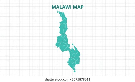 A Map highlighting Malawi Map, Malawi modern map with Grey Color Hi detailed Vector, geographical borders