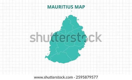 A Map highlighting Mauritius Map, Mauritius modern map with Grey Color Hi detailed Vector, geographical borders