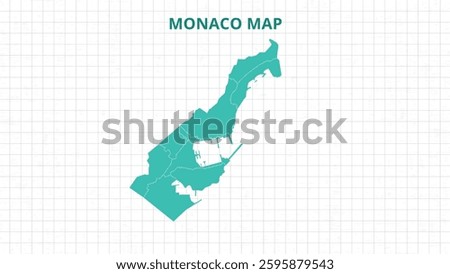 A Map highlighting Monaco Map, Monaco modern map with Grey Color Hi detailed Vector, geographical borders