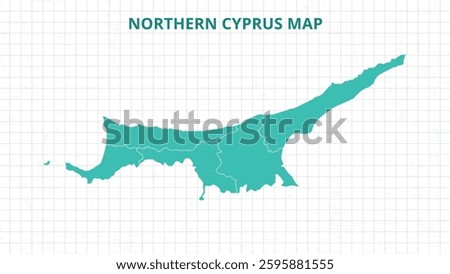 A Map highlighting Northern Cyprus Map, Northern Cyprus modern map with Grey Color Hi detailed Vector, geographical borders