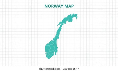 A Map highlighting Norway Map, Norway modern map with Grey Color Hi detailed Vector, geographical borders