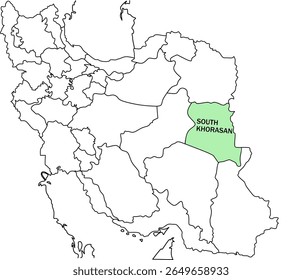 Karte Hervorhebungen Provinz auf Grün auf Iran Karte