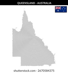 Mapa destacando a geografia exclusiva de Queensland