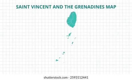 A Map highlighting Saint Vincent and the Grenadines Map, Saint Vincent and the Grenadines modern map with Grey Color Hi detailed Vector, geographical borders