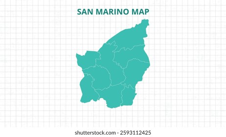 A Map highlighting San Marino Map, San Marino modern map with Grey Color Hi detailed Vector, geographical borders