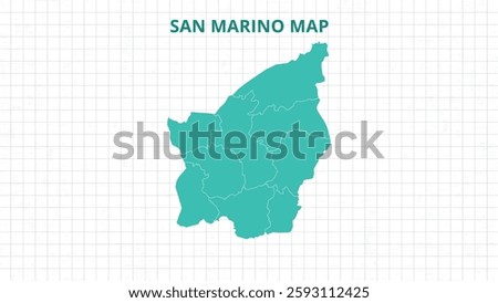 A Map highlighting San Marino Map, San Marino modern map with Grey Color Hi detailed Vector, geographical borders