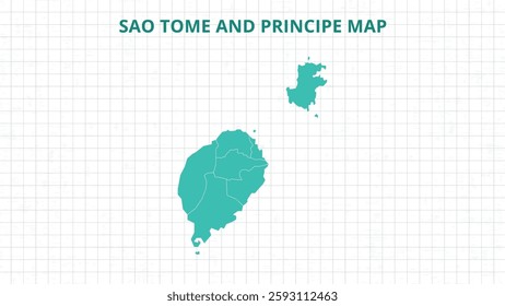 A Map highlighting Sao Tome and Principe Map, Sao Tome and Principe modern map with Grey Color Hi detailed Vector, geographical borders