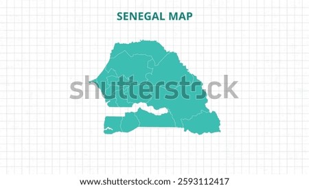 A Map highlighting Senegal Map, Senegal modern map with Grey Color Hi detailed Vector, geographical borders