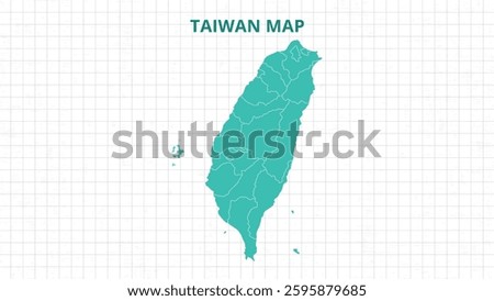 A Map highlighting Taiwan Map, Taiwan modern map with Grey Color Hi detailed Vector, geographical borders