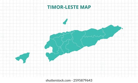 A Map highlighting Timor-Leste Map, Timor-Leste modern map with Grey Color Hi detailed Vector, geographical borders