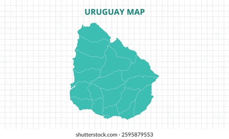 A Map highlighting Uruguay Map, Uruguay modern map with Grey Color Hi detailed Vector, geographical borders