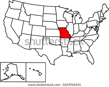 Map highlighting the U.S. Lead Belt region with state borders, ideal for mining history, geology, economy, and educational visualization	