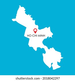 Map of Ho Chi Minh City in Vietnam with location icon