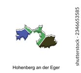 map of Hohenberg An Der Eger vector design template, national borders and important cities illustration