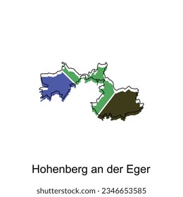 map of Hohenberg An Der Eger vector design template, national borders and important cities illustration