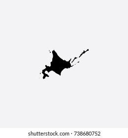 Map of Hokkaido Prefecture - Japan Vector Illustration