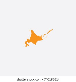 Map of Hokkaido Prefecture - Japan Vector Illustration