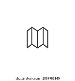 map hold line icon, outline vector sign, pixel perfect icon