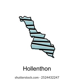 Map of Hollenthon City design illustration, vector symbol, sign, color, World Map International vector template on white background
