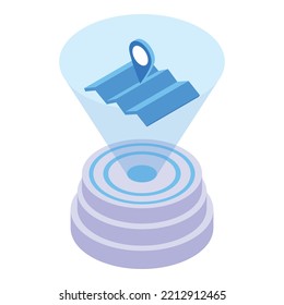 Map hologram icon isometric vector. Digital projection. Cad earth