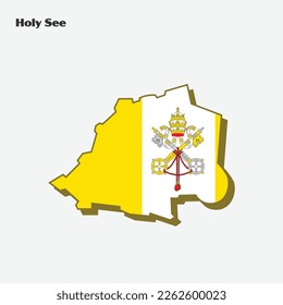 Map of Holy See flag shape. Vector illustration. Eps 10