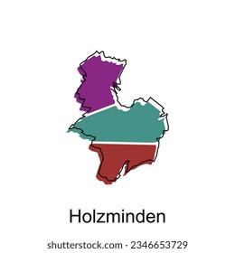 map of Holzminden vector design template, national borders and important cities illustration