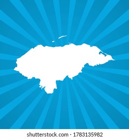 Map of Honduras blue comic pop art vector.