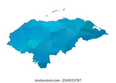 Map of Honduras - Blue Polygonal Design For Your. Vector illustration eps 10.