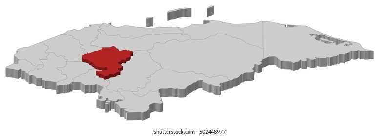 Map - Honduras, Comayagua - 3D-Illustration