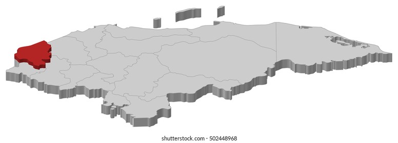 Map - Honduras, Copan - 3D-Illustration